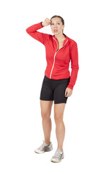 Fototapeta premium Frau erschöpft vom Jogging