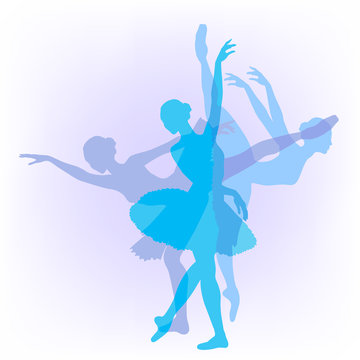vector silhouette of a ballerina