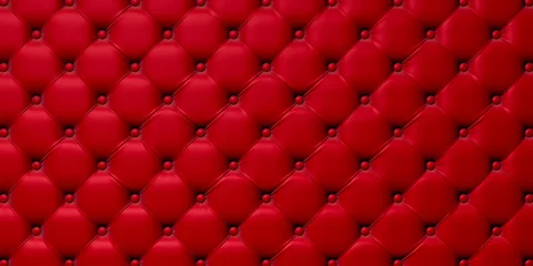 Abwaschbare Fototapete Leder Geknöpft auf der roten Textur. Muster wiederholen