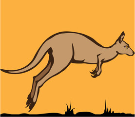 Kangaroo running/jumping vector