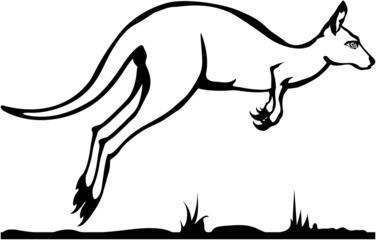 Kangaroo black and white vector