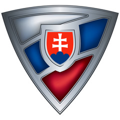 Steel shield with flag Slovak Republic