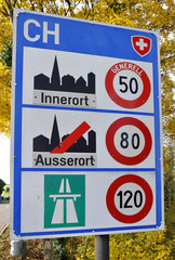 Verkehrstafel, Schweiz