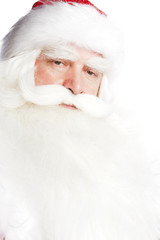 Santa Claus portrait smiling isolated over a white background