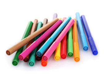 bright markers isolated on white