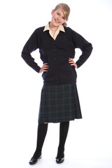 Fototapeta premium Secondary school uniform on happy teenage girl