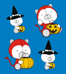 polar bear baby cartoon halloween set