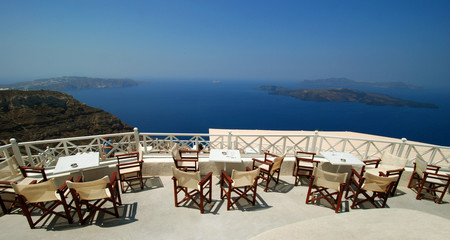overlooking the caldera