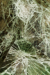 Glass cracked broken