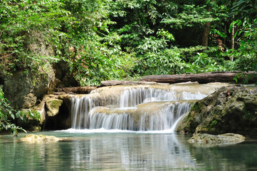 Fototapeta na wymiar Eravan Waterfall, Kanchanabury, Thailand