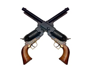 two old metal colt revolver - 35816698