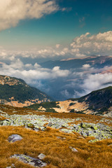 Landscape with Parang mountains in Romania