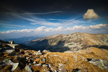 Landscape with Parang mountains in Romania