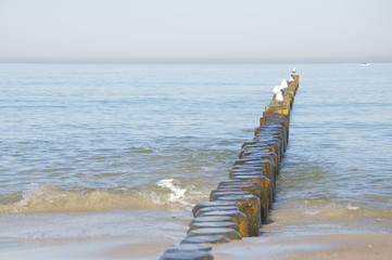 Wellenbrecher am Meer