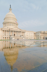 Fototapeta premium Capitol Hill building with reflection - Washington DC USA