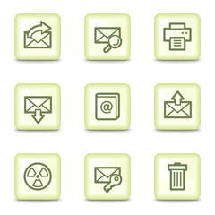 E-mail web icons set 2, salad green buttons