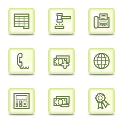 Finance web icons set 2, salad green buttons