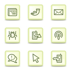 Internet web icons set 2, salad green buttons
