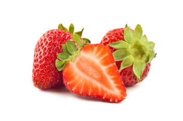 Beautiful strawberries isolated on white