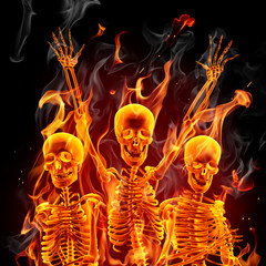 Fire skeletons