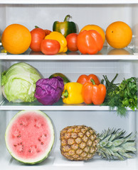 refrigerator full of healthy eating