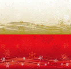 doppio sfondo largo di Natale in due colori, oro e rosso