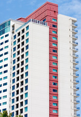 High Rise Condos with Red Trim