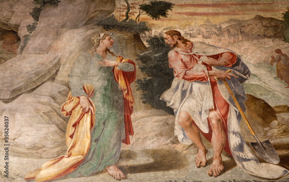 Wall mural Milan - fresco - Jesus and Magdalene