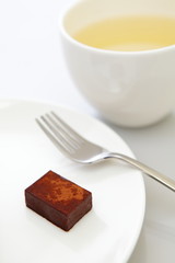 delicious handmade sweet chocolate with green tea