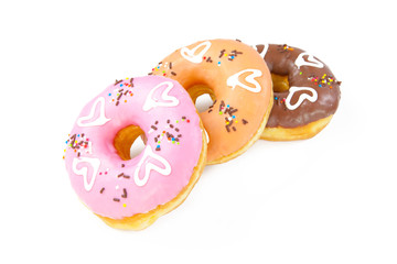 heart donuts isolated