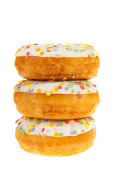 Sugary donuts with colorful glaze
