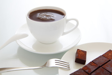 hot chocolate and chocolate bricks