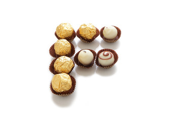 chocolate with  F character shape