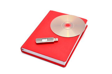 diary, flash drive and cd