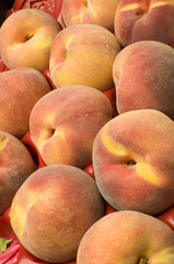 box of tree ripe peaches fresh fruit