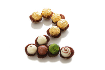 chocolate with the number of two