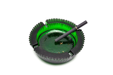 ashtray and cigarette