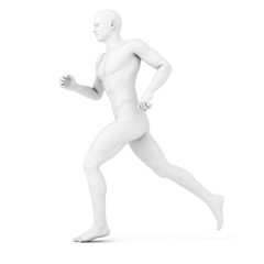 3d rendered illustration of a male jogger in grey