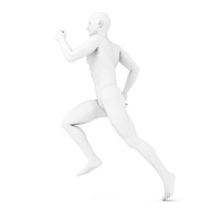 3d rendered illustration of a male jogger in grey