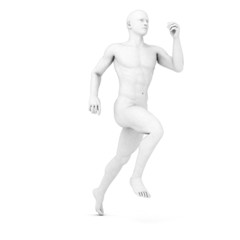 3d rendered illustration of a male jogger in grey