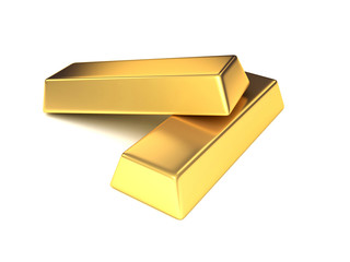 3d rendered illustration of two gold bars