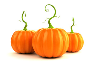 3d rendered illustration of a big, orange, pumpkin
