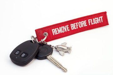Aircraft key with red tag