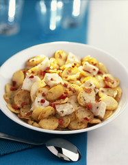 Dés de cabillaud aux pommes de terre