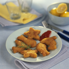 Petits poissons panés rigolos