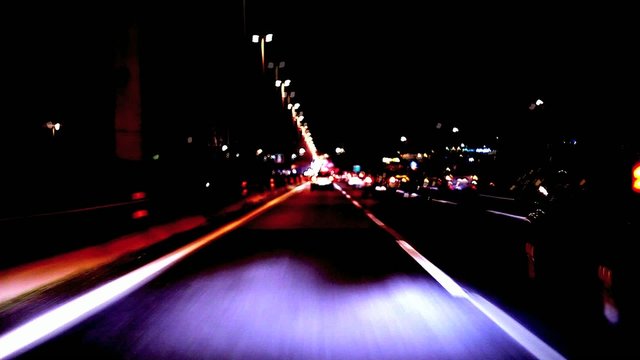 Driving on highway - timelapse