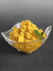 Granité à la mangue et au jus d'orange