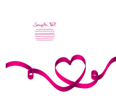 Pink Ribbon Heart 2 Swirls