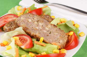 Meatloaf and salad