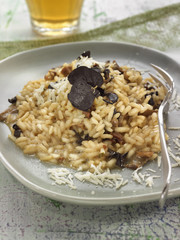 Risotto aux champignons, à la truffe et au parmesan